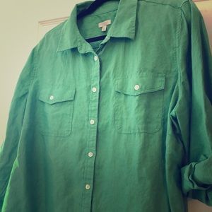 Talbots Linen Button Down Blouse